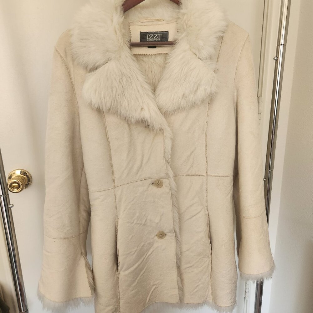 Faux Fur Pearl White Coat